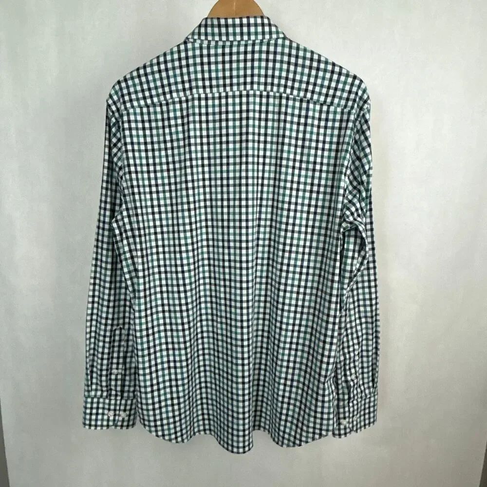 Bonobos Slim Fit Button Front Shirt Mens Sz Large Navy Blue Green White Plaid Lo - Picture 3 of 7